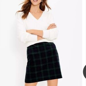 Loft Plaid Velvet Skirt NWT size 12P